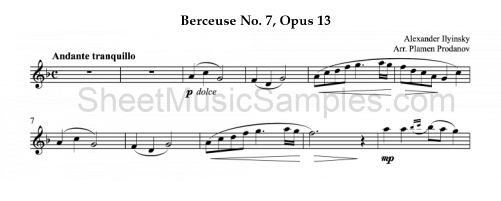 Berceuse No. 7, Opus 13