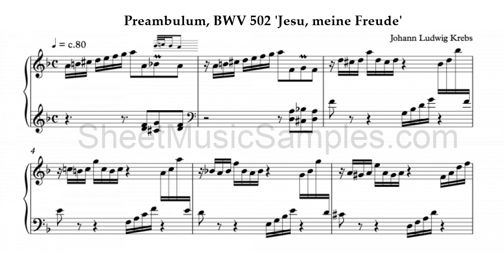 Preambulum, BWV 502 'Jesu, meine Freude'