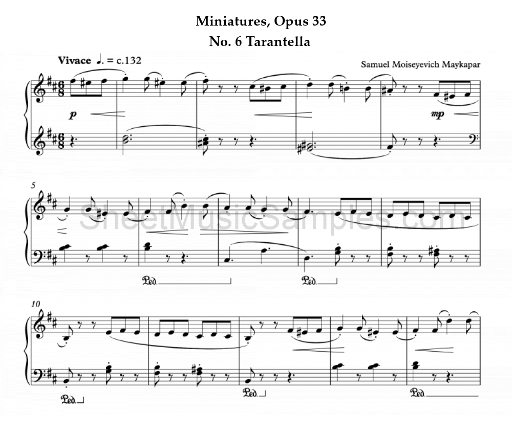 Miniatures, Opus 33 - No. 6 Tarantella