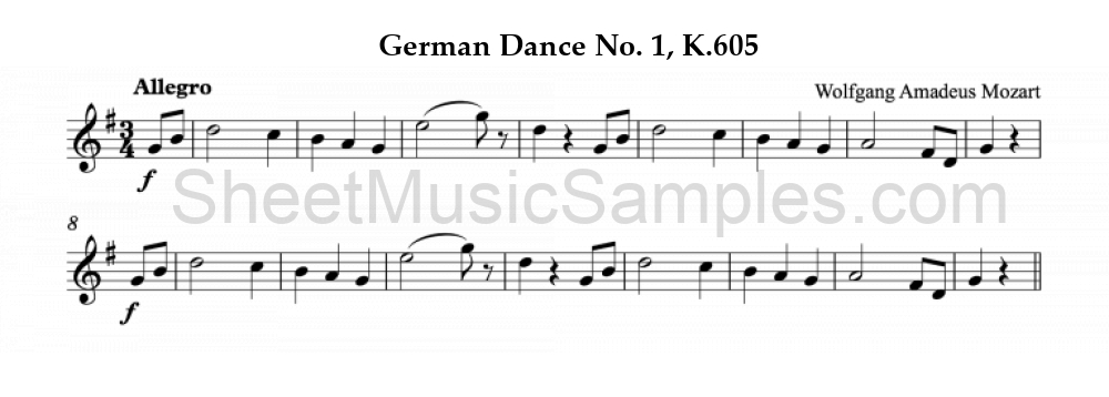 German Dance No. 1, K.605