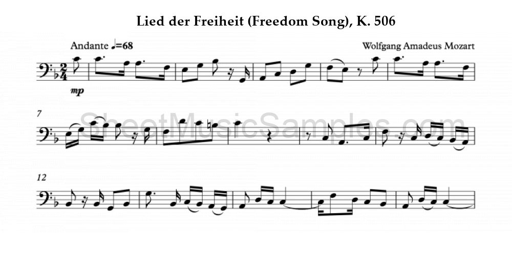 Lied der Freiheit (Freedom Song), K. 506