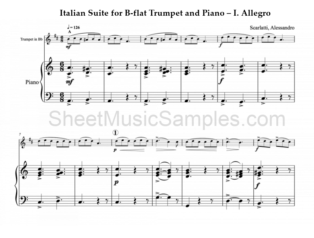 Italian Suite for B-flat Trumpet and Piano – I. Allegro