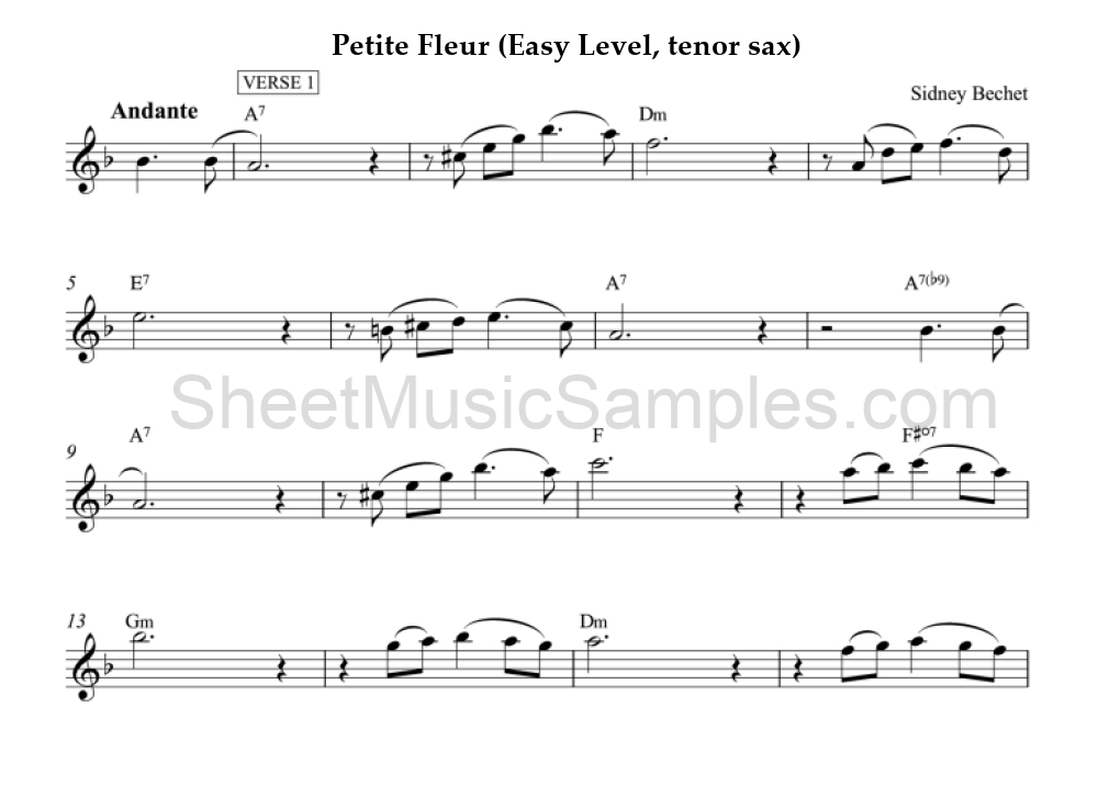 Petite Fleur (Easy Level, tenor sax)