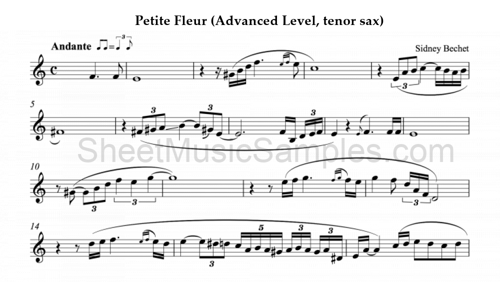 Petite Fleur (Advanced Level, tenor sax)