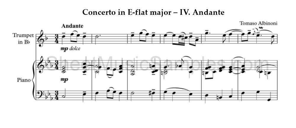 Concerto in E-flat major – IV. Andante