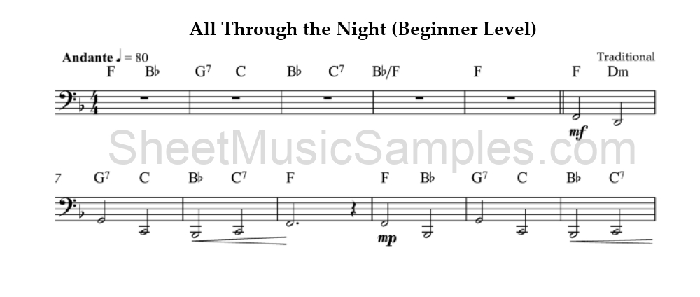 All Through the Night (Beginner Level)