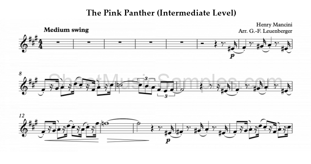 The Pink Panther (Intermediate Level)