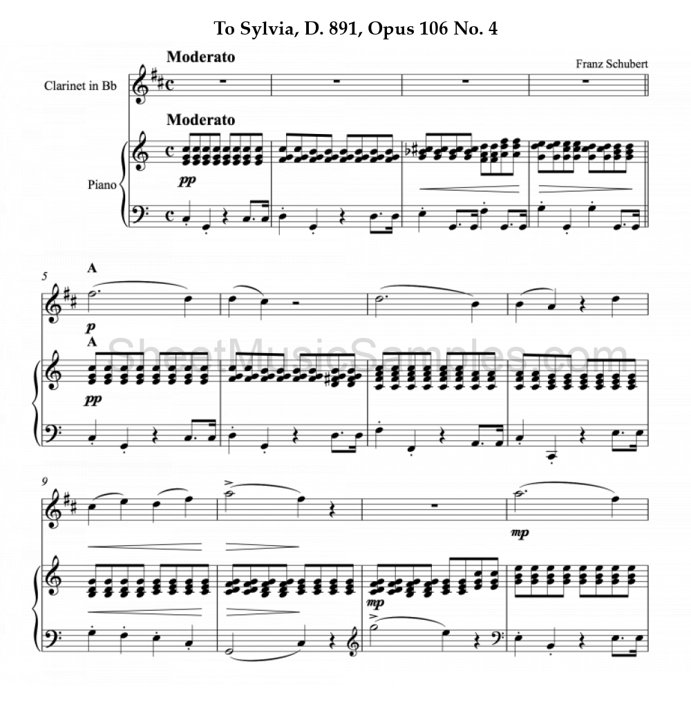 To Sylvia, D. 891, Opus 106 No. 4