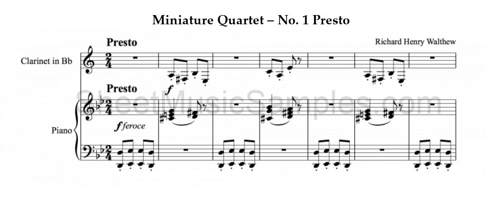 Miniature Quartet – No. 1 Presto