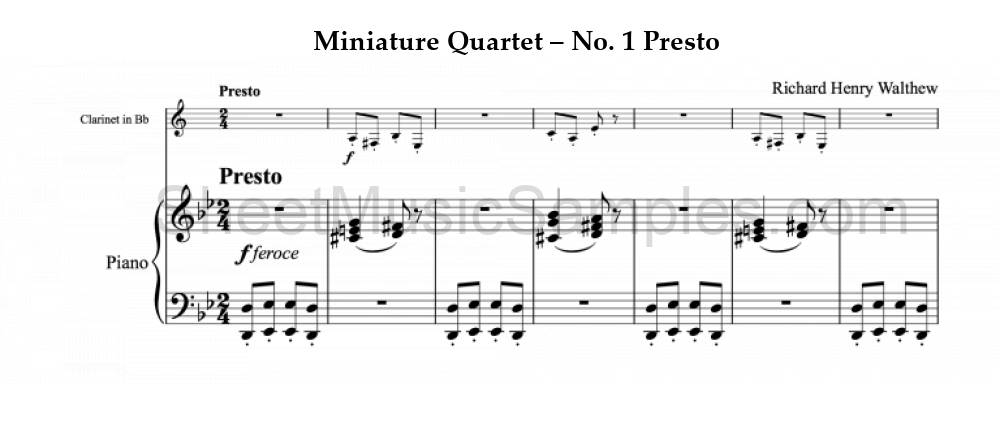 Miniature Quartet – No. 1 Presto