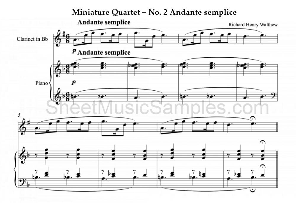 Miniature Quartet – No. 2 Andante semplice