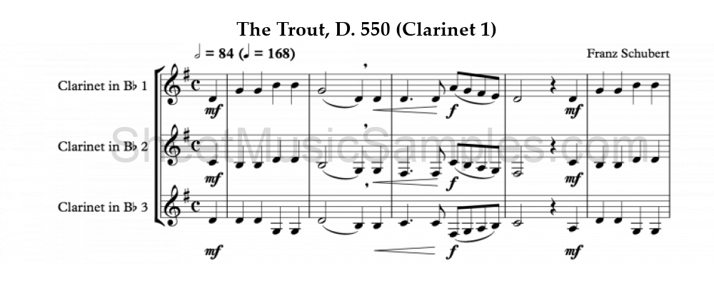 The Trout, D. 550 (Clarinet 1)