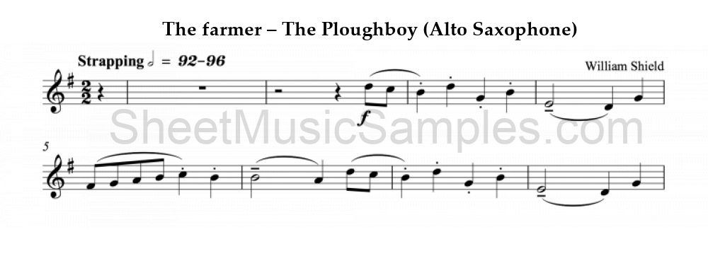 The farmer – The Ploughboy (Alto Saxophone)