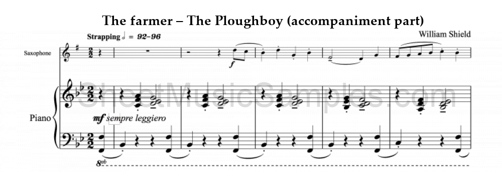 The farmer – The Ploughboy (accompaniment part)