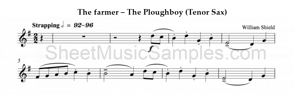 The farmer – The Ploughboy (Tenor Sax)