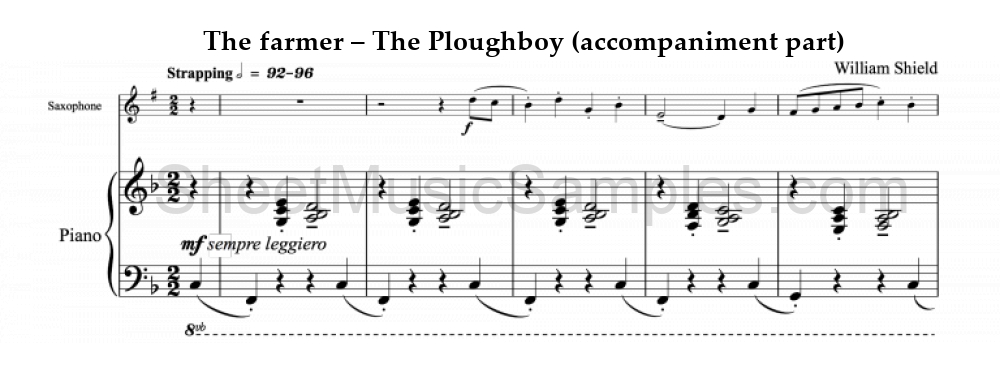 The farmer – The Ploughboy (accompaniment part)