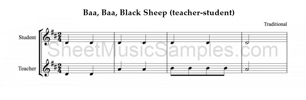 Baa, Baa, Black Sheep (teacher-student)