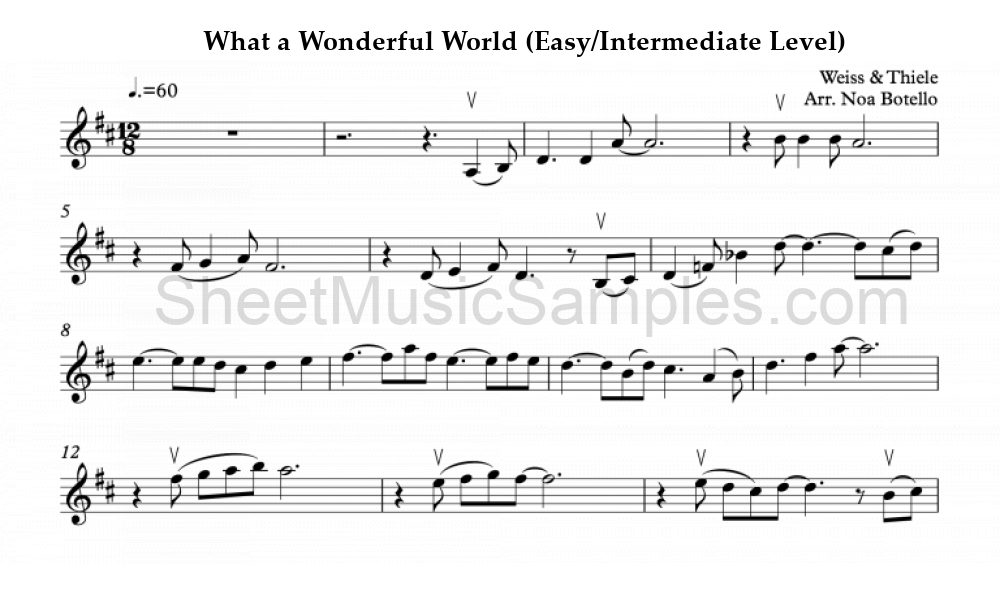 What a Wonderful World (Easy/Intermediate Level)