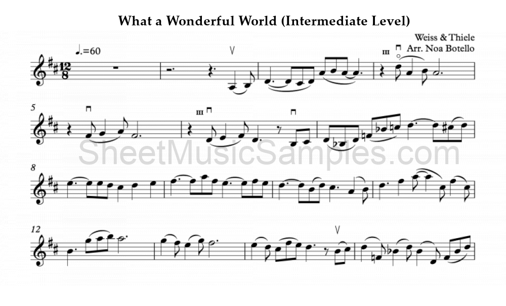 What a Wonderful World (Intermediate Level)