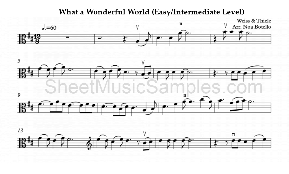 What a Wonderful World (Easy/Intermediate Level)