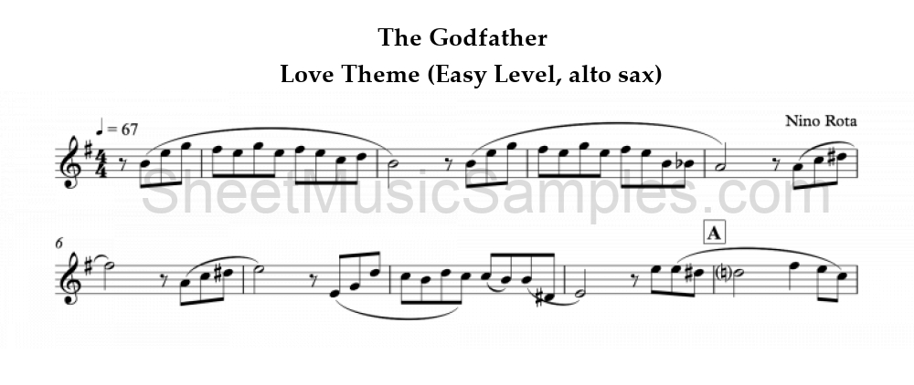 The Godfather - Love Theme (Easy Level, alto sax)