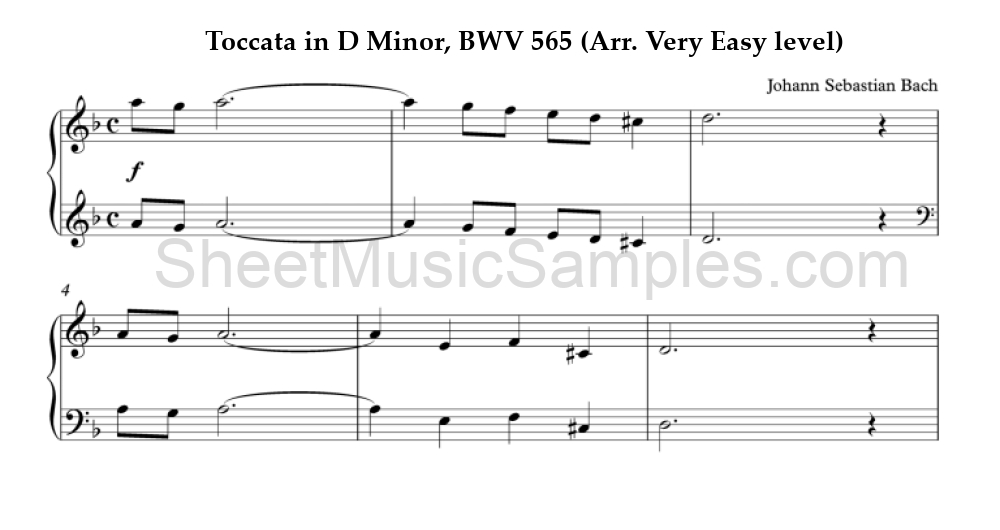 Toccata in D Minor, BWV 565 (Arr. Very Easy level)