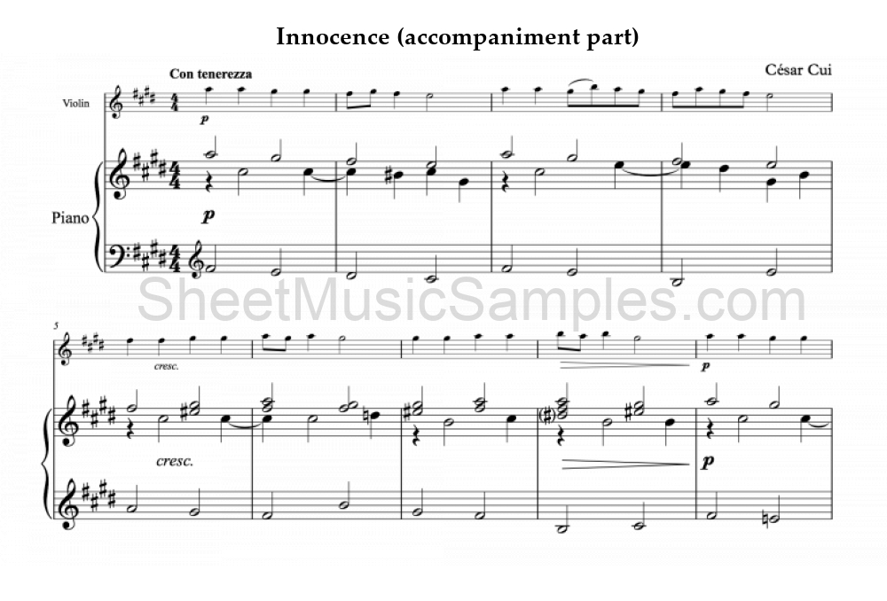 Innocence (accompaniment part)