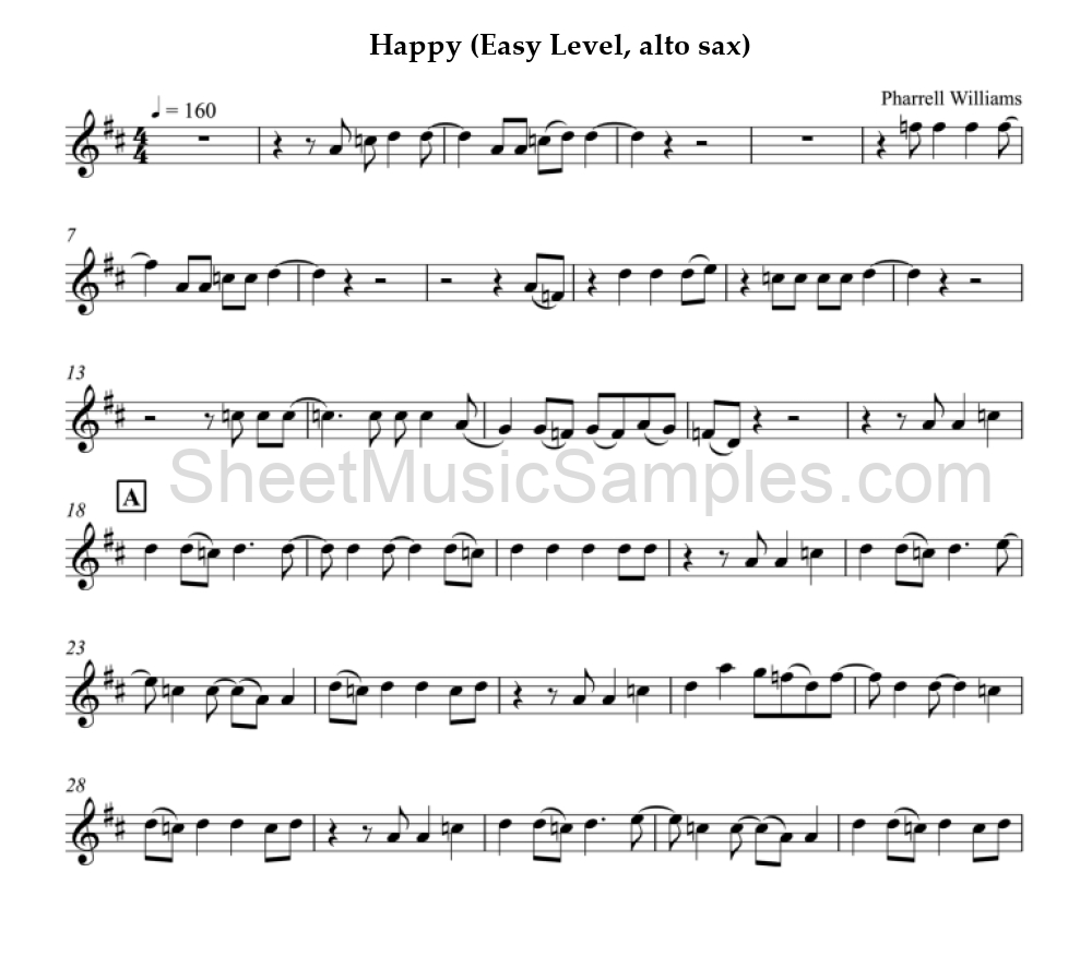 Happy (Easy Level, alto sax)