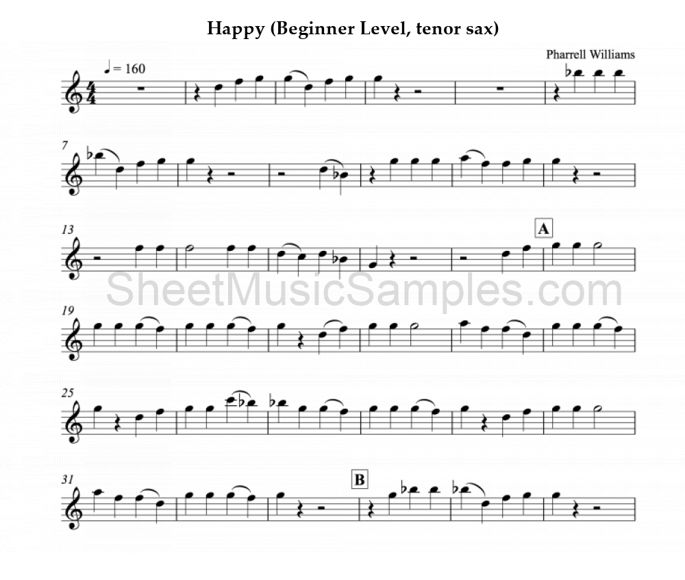 Happy (Beginner Level, tenor sax)