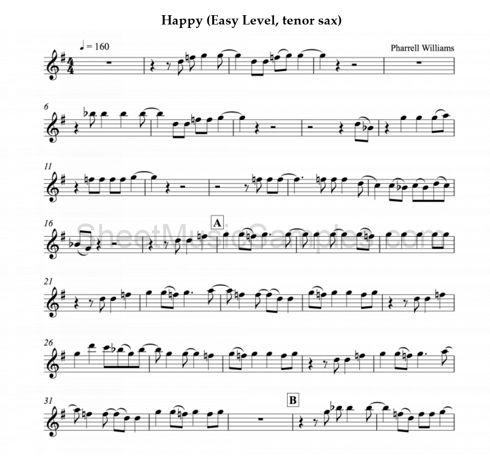 Happy (Easy Level, tenor sax)