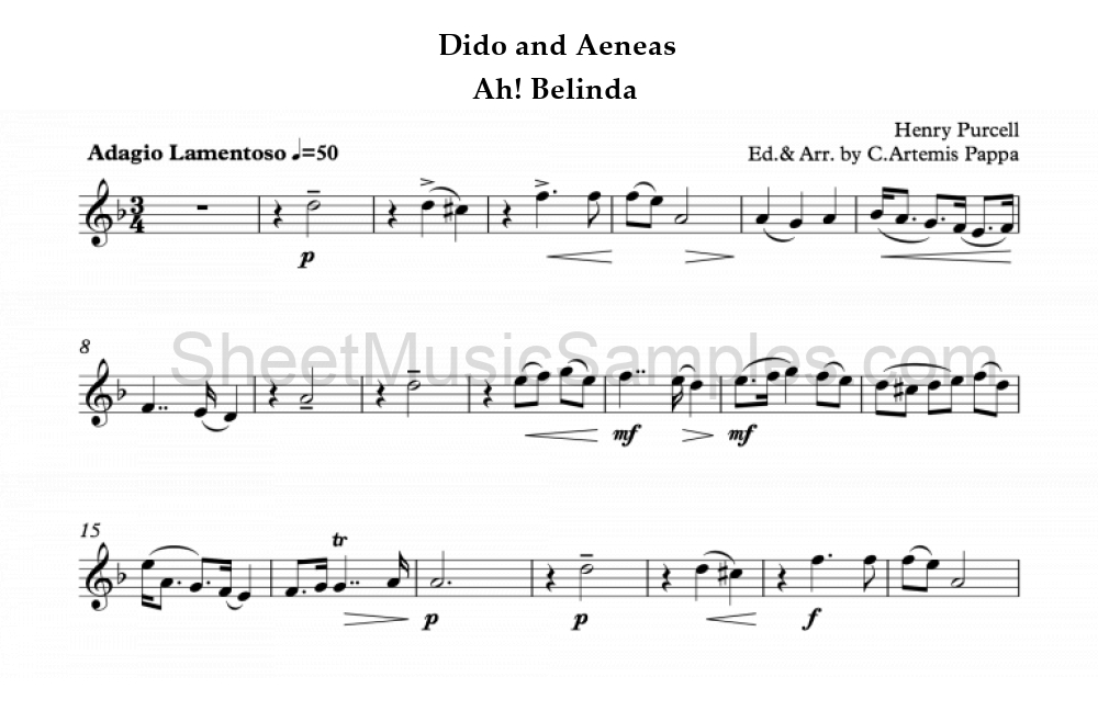 Dido and Aeneas - Ah! Belinda