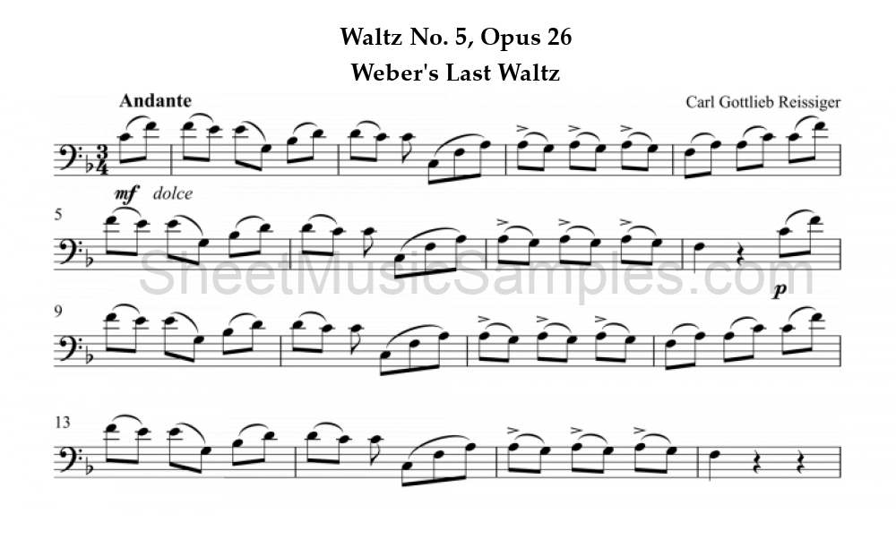 Waltz No. 5, Opus 26 - Weber's Last Waltz