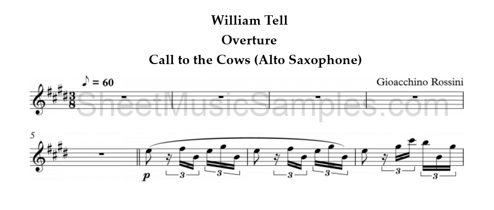 William Tell - Overture - Call to the Cows (Alto Saxophone)