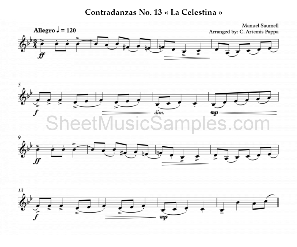 Contradanzas No. 13 « La Celestina »