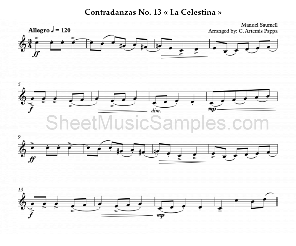 Contradanzas No. 13 « La Celestina »