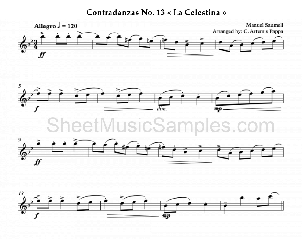 Contradanzas No. 13 « La Celestina »