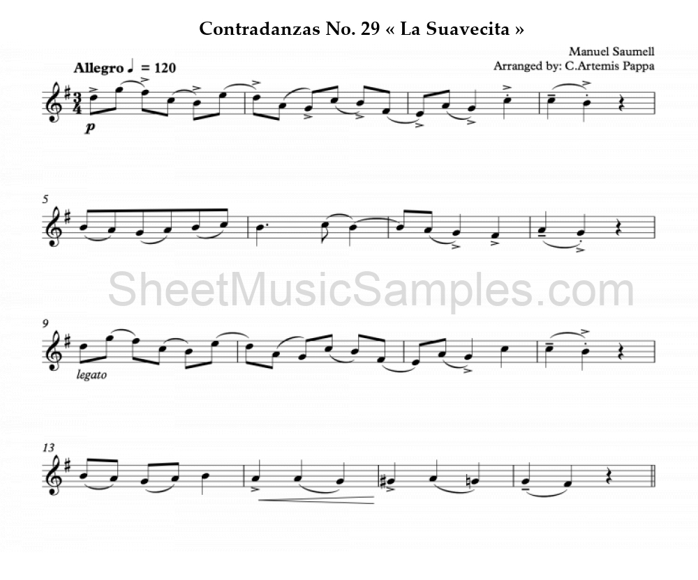 Contradanzas No. 29 « La Suavecita »