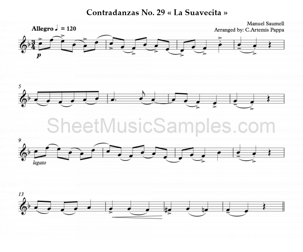 Contradanzas No. 29 « La Suavecita »