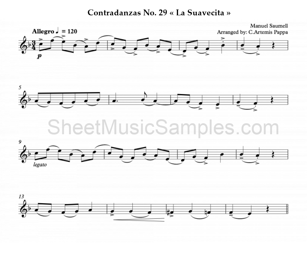 Contradanzas No. 29 « La Suavecita »