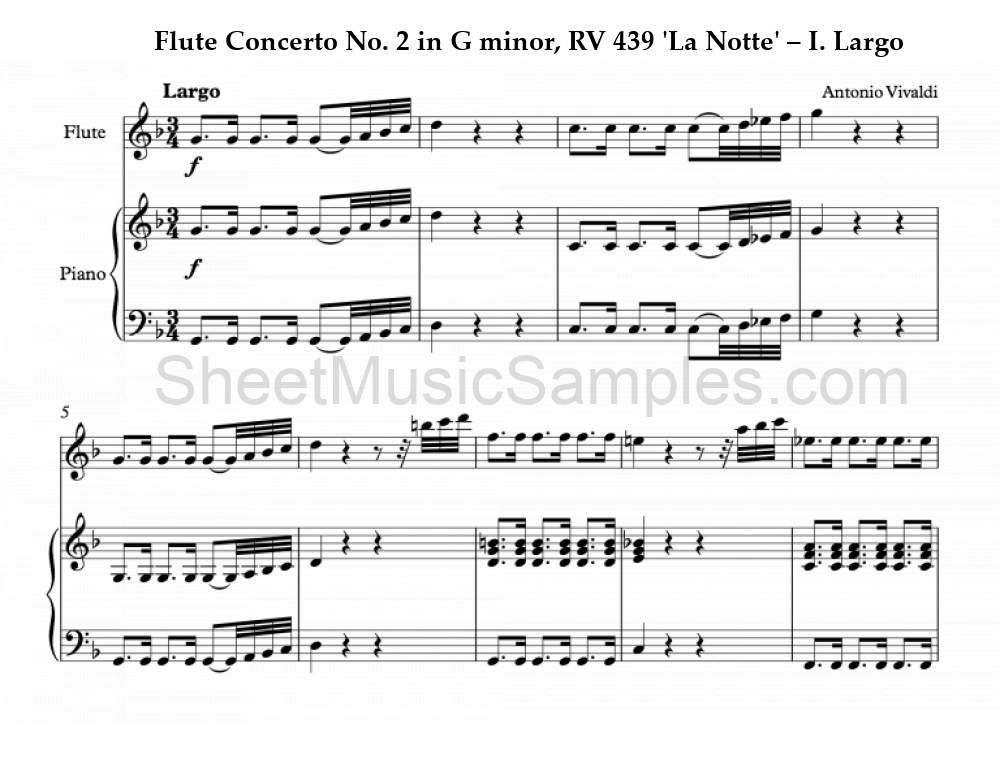 Flute Concerto No. 2 in G minor, RV 439 'La Notte' – I. Largo