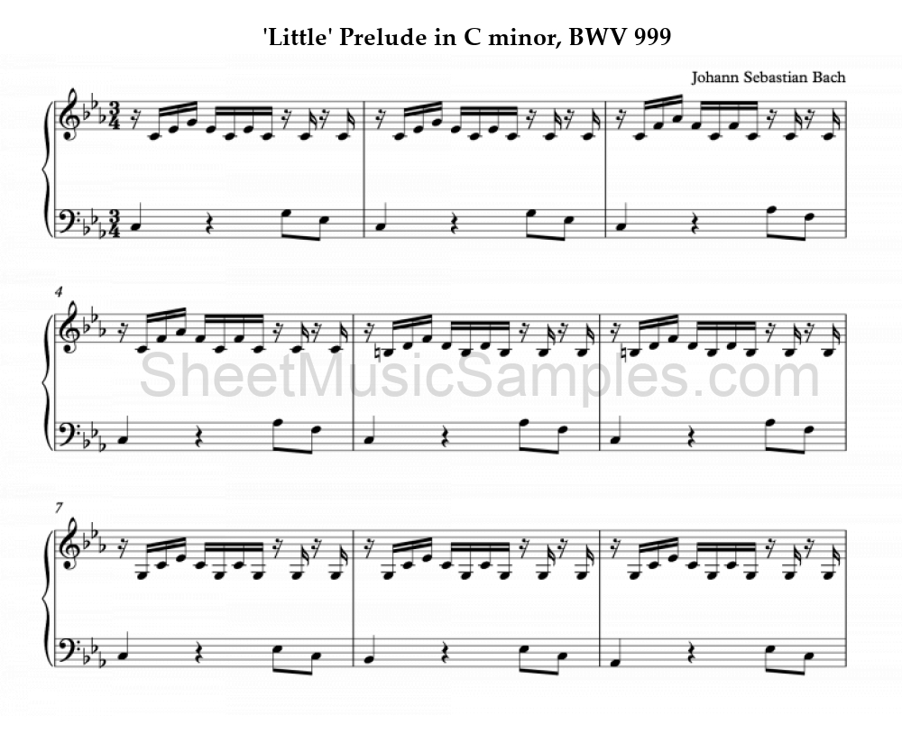 'Little' Prelude in C minor, BWV 999