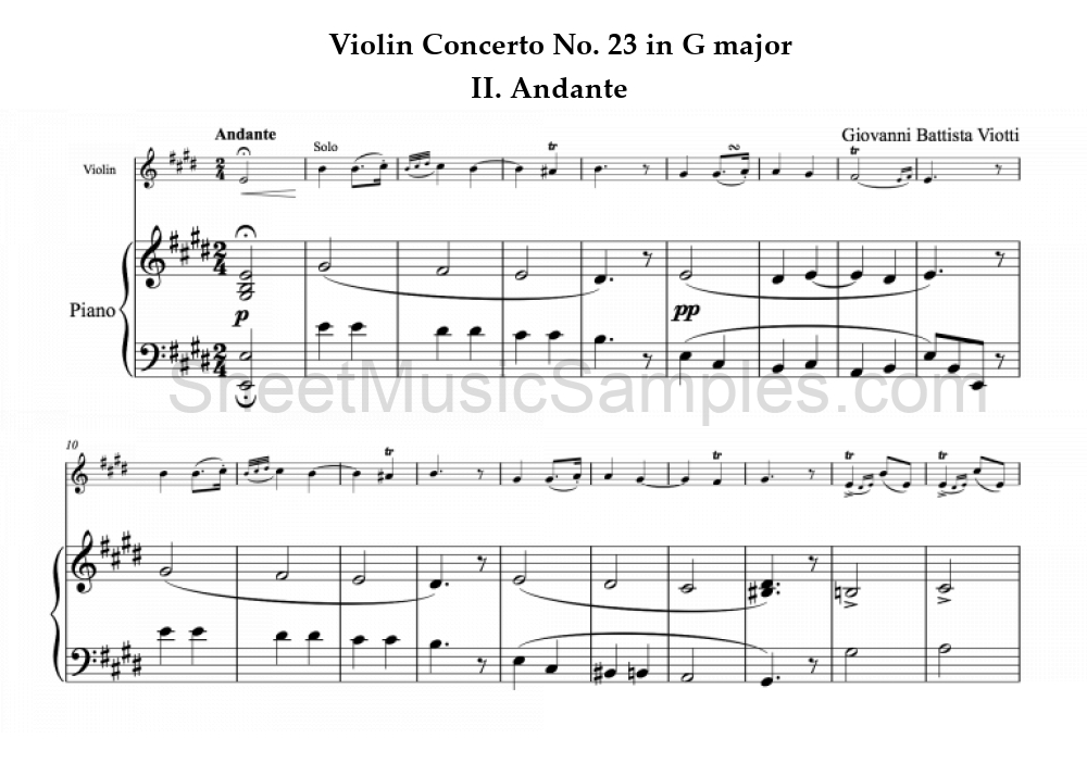 Violin Concerto No. 23 in G major - II. Andante