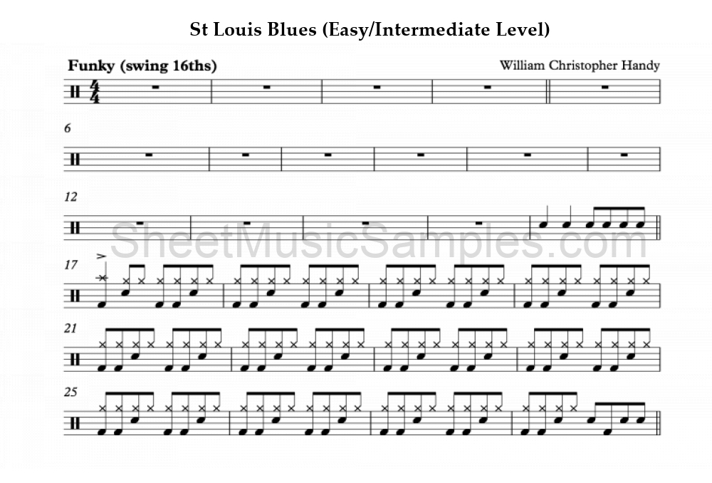 St Louis Blues (Easy/Intermediate Level)