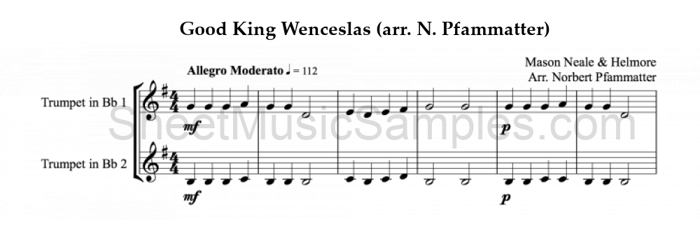 Good King Wenceslas (arr. N. Pfammatter)