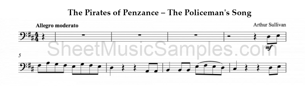 The Pirates of Penzance – The Policeman's Song