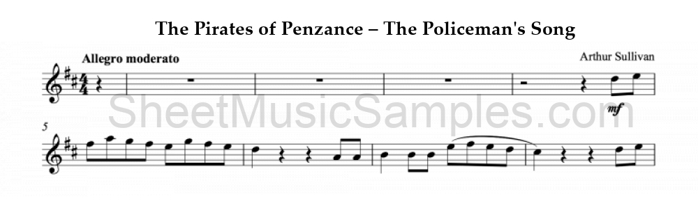 The Pirates of Penzance – The Policeman's Song