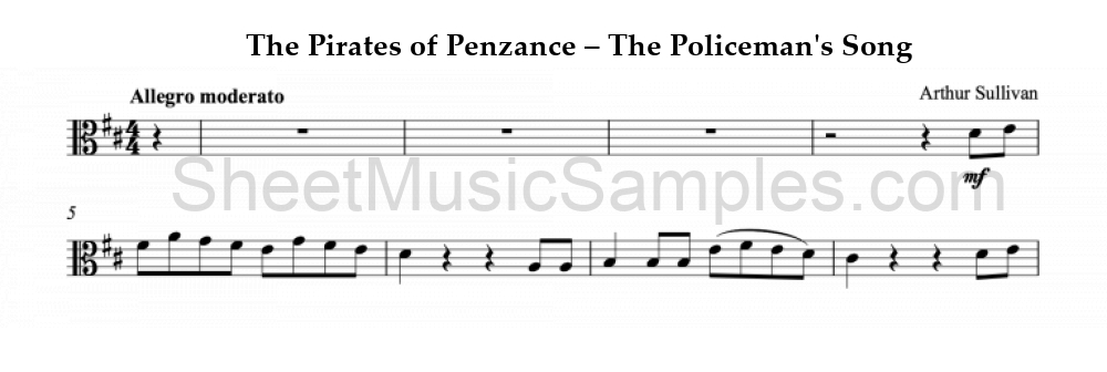 The Pirates of Penzance – The Policeman's Song