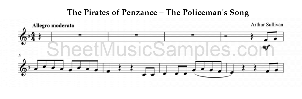 The Pirates of Penzance – The Policeman's Song