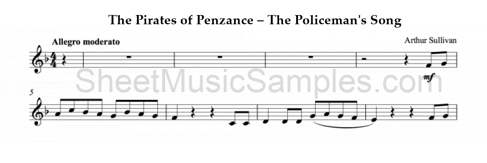 The Pirates of Penzance – The Policeman's Song