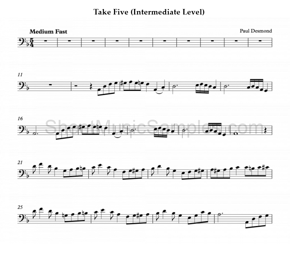 Take Five (Intermediate Level)